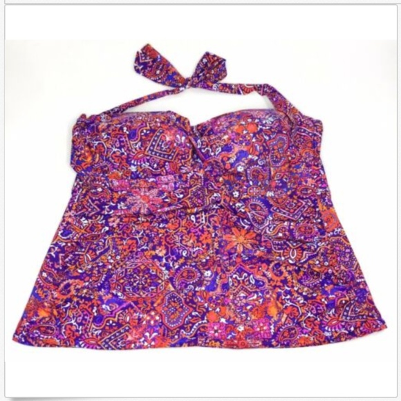 Lauren Ralph Lauren Other - Ralph Lauren Tile Print Halter Ruched Tankini Top